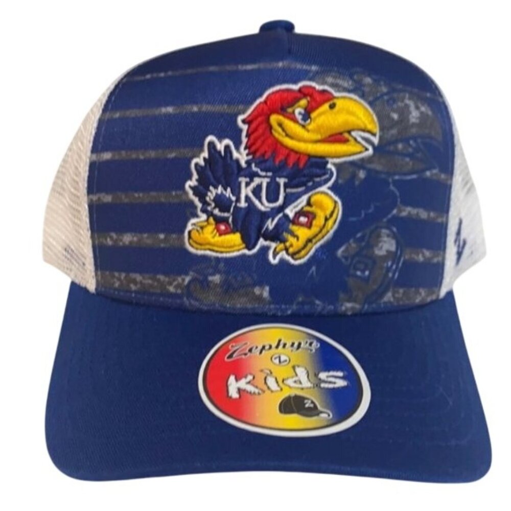 Kansas Jayhawks Kids Mesh Snapback Hat New